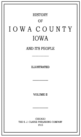1915 History of Iowa County, volume 2 title page
