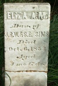 Eliza Sims Tombstone