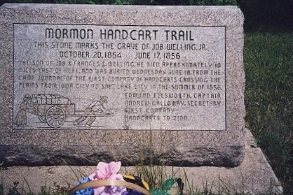 Memorial stone for Mormon Grave