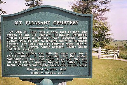 Sign at Mt. Pleasant Cemetery