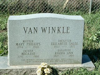 Van Winkle Tombstone up close
