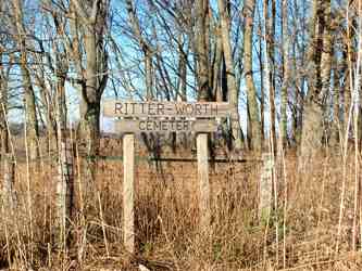 Pioneer Cemetery sign Ritter-Worth Cemetery