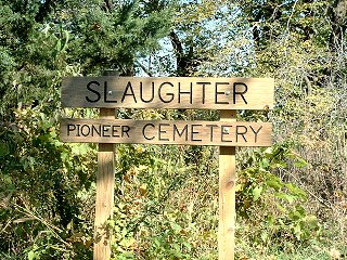 Slaughter Cemetery Sign