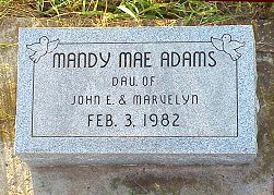 Mandy Mae Adams tombstone