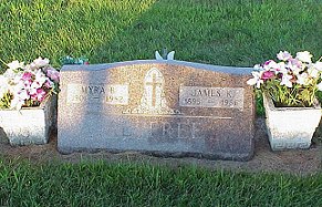 Myra and James Allfree tombstone