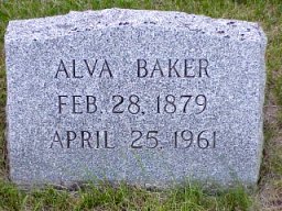 Alva Baker tombstone