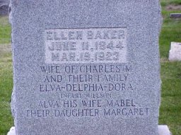 Ellen Peacock Baker tombstone