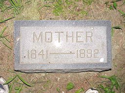 Mary Ramsay Baker headstone, says Mother Baker