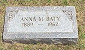 Anna Gerhart Baty tombstone