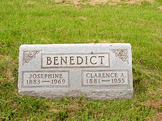 Clarence and Josephine Pink Benedict tombstone