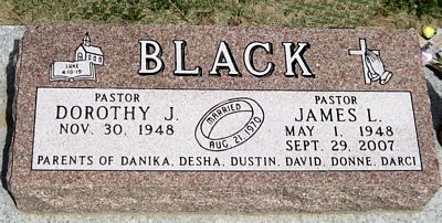 Pastor James L. Black tombstone