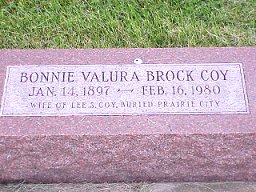 Bonnie Brock Coy tombstone