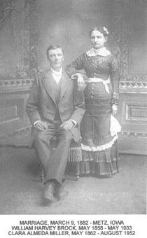 W.H. Brock and Clara Miller wedding portrait