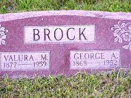Valura and George Brock tombstone