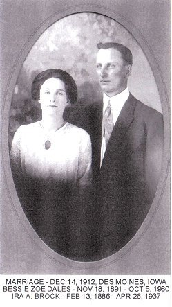 Bessie Dales and Ira Brock Wedding Portrait