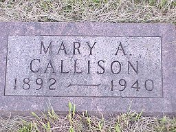 Mary Allfree Callison tombstone