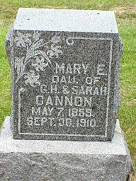 Mary Cannon tombstone