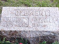 Samuel and Rosella Cannon Clement tombstone