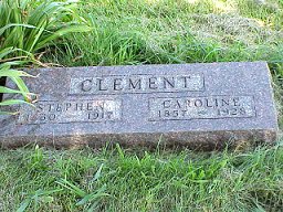 Stephen and Caroline Kline Clement tombstone