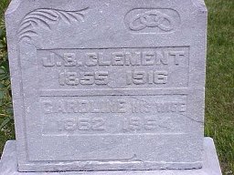 James and Caroline Gant Clement tombstone