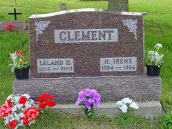 Leland and Irene Clement tombstone