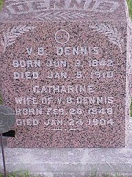 Van Buren and Catherine Clement Dennis tombstone