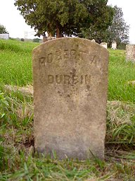 Original tombstone for Robert Durbin