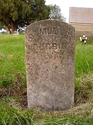Original tombstone for Samuel Durbin