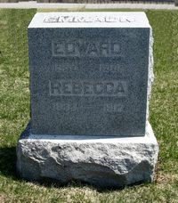 Tombstone of Edward and Rebecca Emmack
