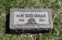 Headstone of Mary Alice (Marsh) Emmack
