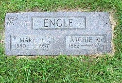 Mary and Archie Engle tombstone