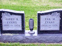 Tombstone of Harry and Eva Evans