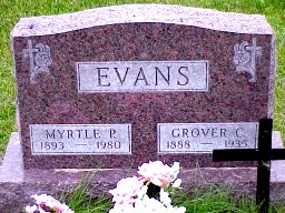 Grover and Myrtle Wall Evans Tombstone