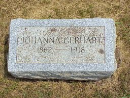 Johanna Hildebrand Gerhart tombstone