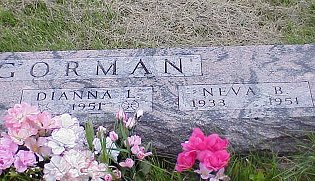 Diana and Neva Gibson Gorman tombstone