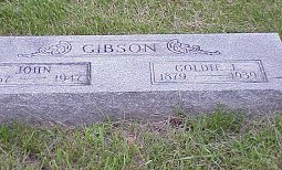 John and Goldie Dennis Gibson tombstone