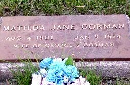 Matilda Goble Gorman tombstone