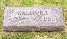 Eudora and George Halliwill tombstone