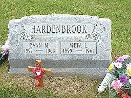 Evan and Meta Bunse Hardenbrook tombstone