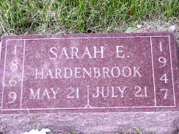 Sarah Hardenbrook tombstone