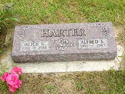 Alfred and Alice Harter tombstone