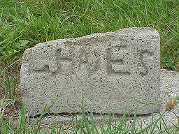 Hayes concrete burial marker