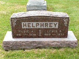 Lewis and Tilsie Marshall Helphrey tombstone