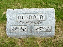 Charles and Laura Menning Herbold tombstone