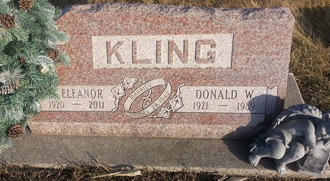 Eleanor and Donald Kling tombstone