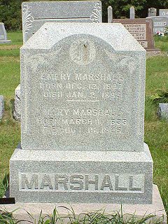 Samuel Emery and Mary Bone Marshall tombstone