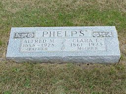 Alfred and Clara Phelps tombstone