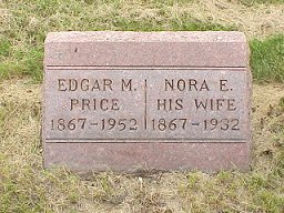 Tombstone of Edgar and Nora (Hitchler) Price