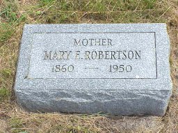 Mary E. Robertson tombstone