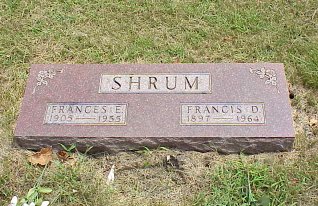 Francis and Frances Harvey Shrum tombstone